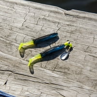 Csapat Crappie Slab Dragger Jig Hook, Chartreuse & Fekete, oz. Underspin Horgászat jig teremt flash és rezgés
