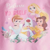 Disney hercegnő baba és kisgyermek lány rövid ujjú szorosan illeszkedő pizsamák, 2 darabos készlet