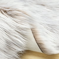 Deluxe Ultra Soft Fau Sheepskin szőrme sorozat bolyhos dekoratív beltéri botszállító terület szőnyeg, lábak kerek, bézs és fehér,
