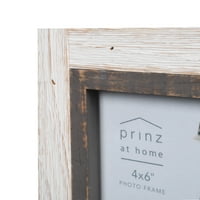 Prinz Shoreline White-szürke viharvert fa asztali képkeret, 6,5 ”W 8,6” H, fotókhoz