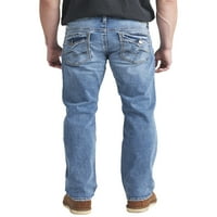 Ezüst Jeans Co. Men's Zac nyugodt illeszkedés egyenes láb farmer, derékméret 28-42