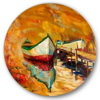 Piros és fehér csónakok a mólófestés művészete