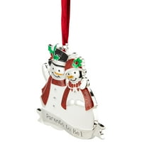 A Northlight Snowcouple szülők többszínű fém karácsonyi dekorációs díszítésűek, európai kristályokkal 3,25