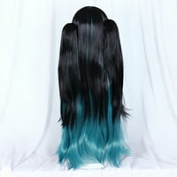 Egyedi olcsó emberi haj parókák nőknek Lady 31 Fekete gradiens kék parókák paróka sapkával