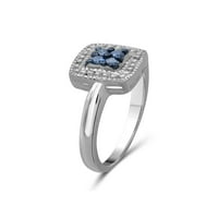 JewelersClub Carat T.W. Kék gyémánt sterling ezüst négyzet alakú ékszerkészlet