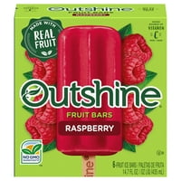Outshine Málna fagyasztott gyümölcsrudak, nem GMO, gluténmentes, külön-külön csomagolva 2. Fl oz, gróf csomag