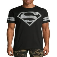 Superman férfi és nagy férfi bajba jutott Superman logó csíkos grafikus póló, S-3XL méretű, Superman Mens pólók