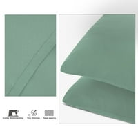 Egyedi olcsó szilárd nyomtatott minimalizmus mosható párnahuzatok, királynő, zöld, 4 darabok