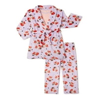 A Wonder Nation lányok pizsama alváskészlete köpenyt, 3 darabot, méretű 4- és plusz