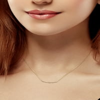 Miabella női karátos T.W. Gyémánt 10KT sárga arany görbe bár nyaklánc
