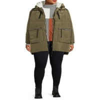 Jason Maxwell női plusz méretű oldalsó cipzár puffer kabát