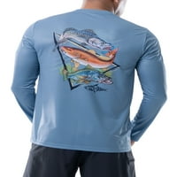 Fish n Vibe Férfi Hosszú ujjú Napvédő teljesítmény Halászati ​​póló