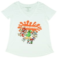 Nickelodeon Junior logó karakter kollázsa Criss Cross Neck póló