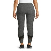 No Boundaries Juniors ' High Rise boka Leggings Dupla hálós részletekkel, 2-csomag