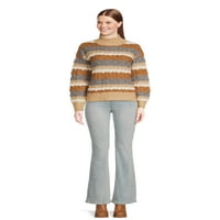 Jane Street Női Mock Neck Pullover pulóver hosszú ujjú, középsúlyú, méretek xs-xxxl