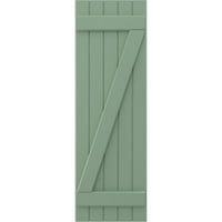 Ekena Millwork 1 2 W 50 H Americraft öt tábla külső igazi fa csatlakoztatott tábla-N-Batten redőnyök W Z-Bar, Track Green