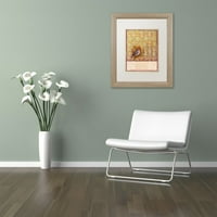 Védjegy képzőművészet 'Titmouse on Wallpaper' vászon művészet Rachel Paxton, fehér matt, nyír keret