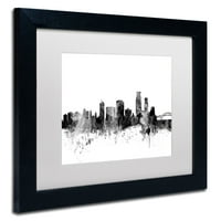 Védjegy Szépművészet Corpus Christie t Skyline G & W vászon művészete, Michael Tombsett, White Matte, Fekete Frame