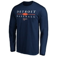Férfi fanatikusok márkájú Navy Detroit Tigers felső erő hosszú ujjú póló