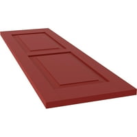 Ekena Millwork 15 W 40 H Americraft Két egyenlő emelt panel külső valódi fa redőnyök, tűzvörös