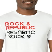 Rock & Republic férfiak rövid ujjú legénység nyaki tükör logó póló