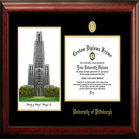 Pittsburgh -i Egyetem 8.5 11 Arany dombornyomású diploma keret campus képekkel Litográfia