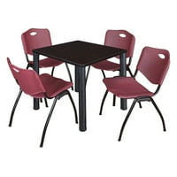 Regency Kee tér Mokka dió Breakroom asztal egymásra rakható székekkel
