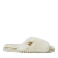 Dearfoams Női Cairns valódi Shearling Slide fém Trim papucs