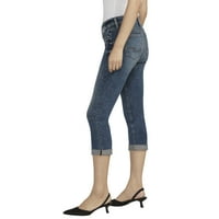 Silver Jeans Co. női Suki Mid Rise Capri, derékméret 24-34