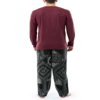 Wrangler férfi flanel-fleece alvó nadrág és hosszú ujjú személyzet felső készlet