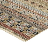 Eckhart törzsi szőnyeg, khaki barnás terrakotta kék, 11ft - 6in 15 lábú szőnyeg