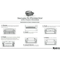 Innovatív textilmegoldások 1 darabos Belmont Leaf Secure Fit XL kanapé bútorok borítója, moha
