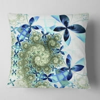 Designart kék és zöld fraktálvirágok - virágos párna - 18x18