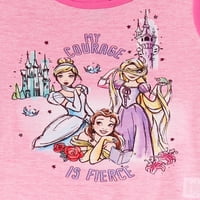 Disney Princess Girls póló és nadrág, 2 darabos pizsama szett, Méretek 4-10