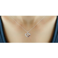 Jewelersclub sterling ezüst szív nyaklánc fehér gyémánt karáttal