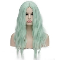 Egyedi alku az emberi haj parókák hölgyhez 18 fluoreszkáló zöld göndör paróka paróka sapkával
