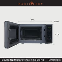 Magic Chef MC77MB pulton mikrohullámú sütő, Watt, Fekete