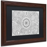 Védjegy Szépművészet Paisley Mandala vászon művészet: Hello Angel, Black Matte, Wood Frame
