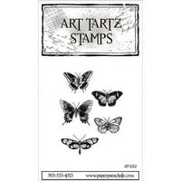 Art Tartz ragasztógumi bélyegek 3 X3.5 -Butterfly Set, PK 2, Papír ejtőernyős