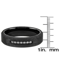 Tengerparti ékszerek fekete borított rozsdamentes acél szénszálas köbös cirkónium -gyűrű