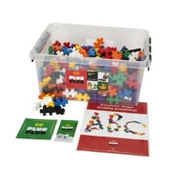 PLUS BIG-Open Play Set-in tároló kád-Basic Color Mix, építési épület szár játék, egymásba nagy Puzzle blokkok kisgyermekek és