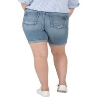 Silver Jeans Co. női plusz méretű Avery magas emelkedésű bermuda rövid