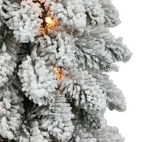 Előre megvilágított 3 ' pelyhesített ceruza alpesi mesterséges karácsonyfa fényekkel, Zöld