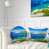 Designart Ocean Bay türkiz vízzel - Seascape Dobás párna - 12x20