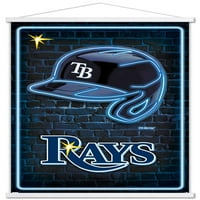 Tampa Bay Rays - Neon sisak fali poszter mágneses kerettel, 22.375 34