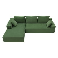 Euroco moduláris L alakú kanapé 109 x68 kárpitozott alvó kanapé nappalihoz, ingyenes kombináció, zöld