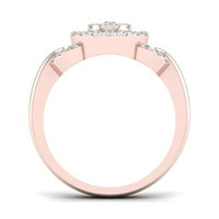 1 2Ct TDW Diamond 10K Rózsa arany klaszter eljegyzési gyűrű