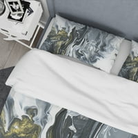Designart 'Fehér, szürke és fehér kézzel festett márvány akril' század közepén modern paplanhuzat