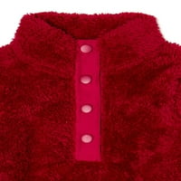 A Wonder Nation Girls Fau Sherpa pulóver kabátja, Méret 4- & Plus