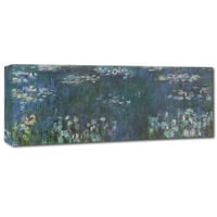 Védjegy Szépművészet 'The Water Lillies Green Reflections' vászon művészet, Monet